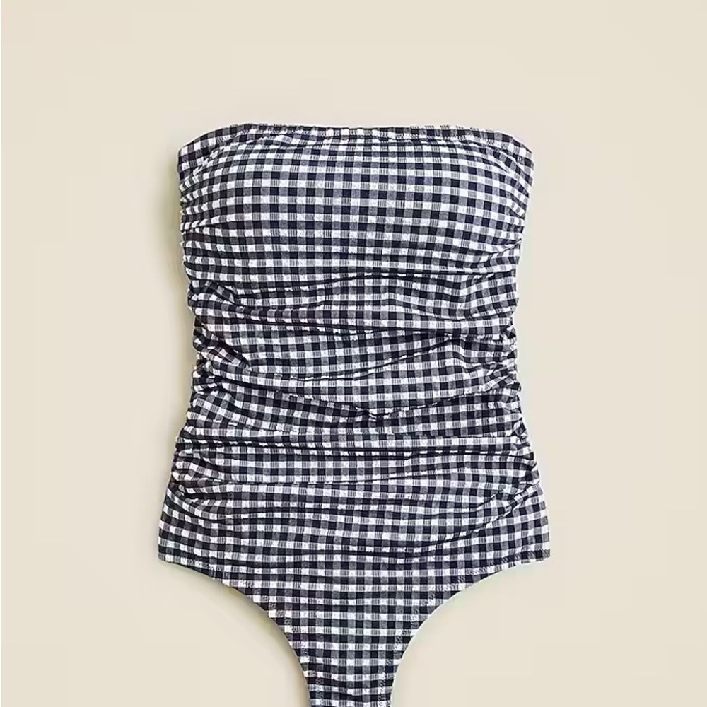 JCrew Navy and White Checkered One Piece - 20 Long Torso